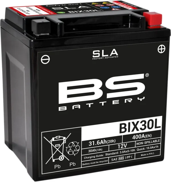 SLA gamykloje aktyvuotas AGM akumuliatorius BATTERY BS BIX30L SLA