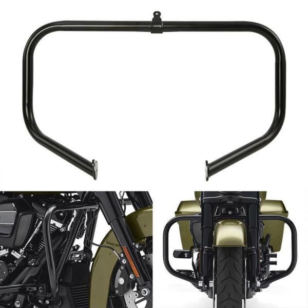 Black Front Highway Engine Crash Bar Fit For Harley Davidson Touring  09-24