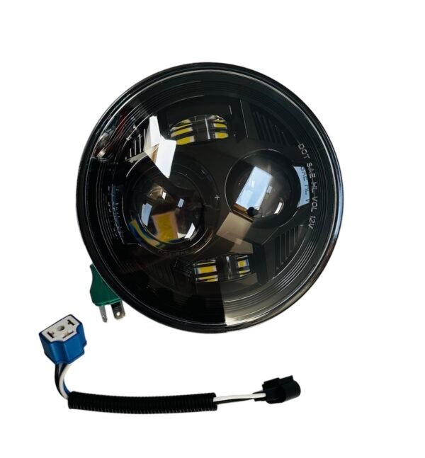 LED Headlight Black 7″ Inch For Harley Davidson